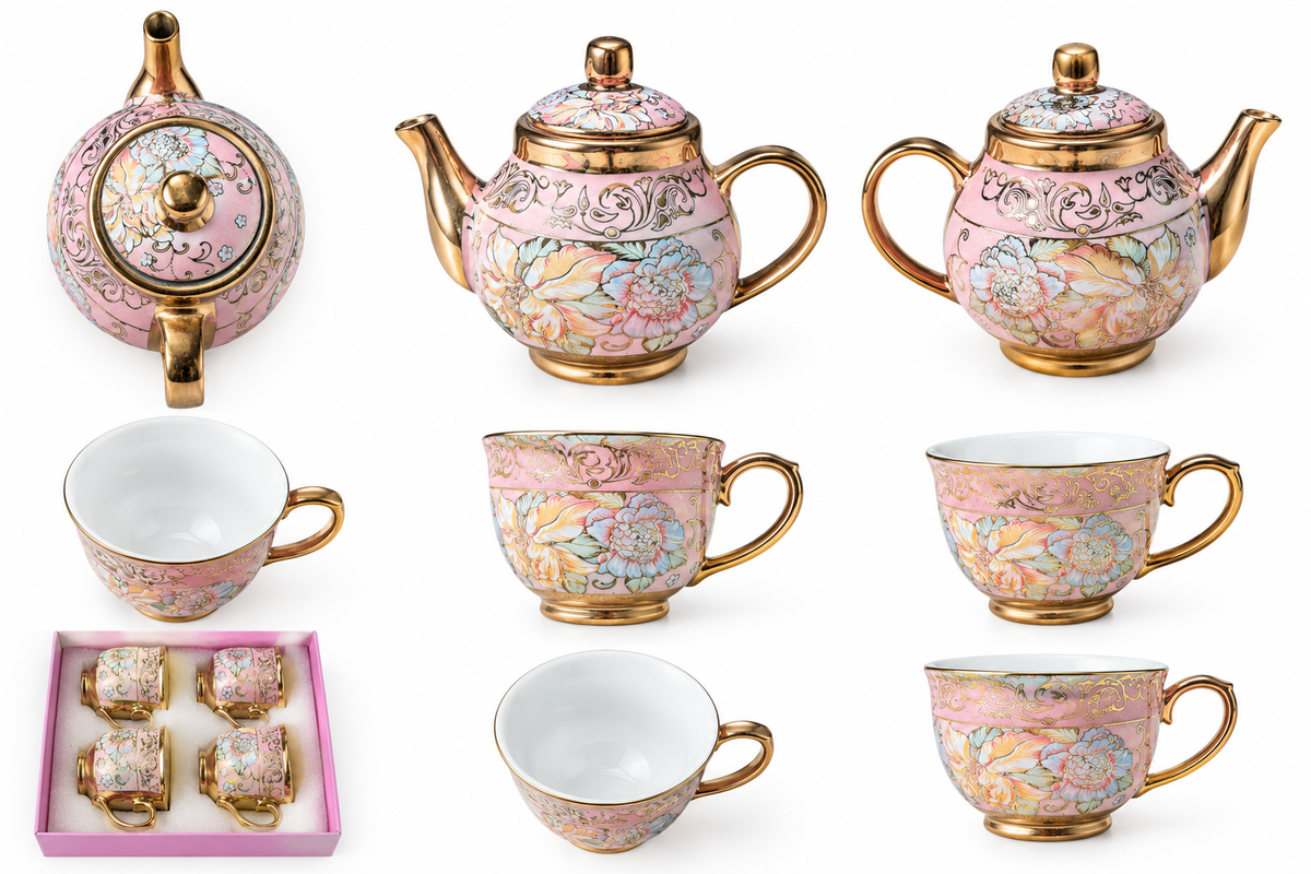 MHTC Gold Rimmed Vintage Tea Set